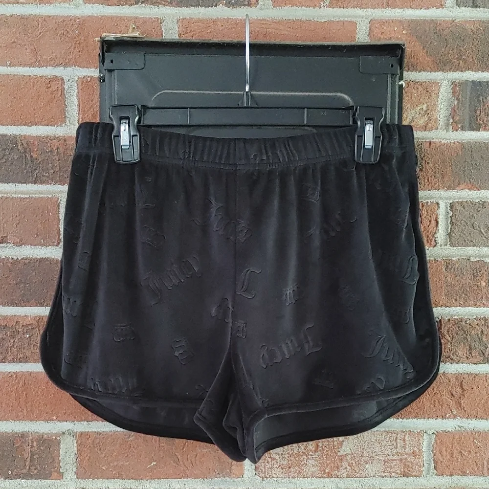 Juicy Couture Black Logo Fleece Sleep Shorts Size L
